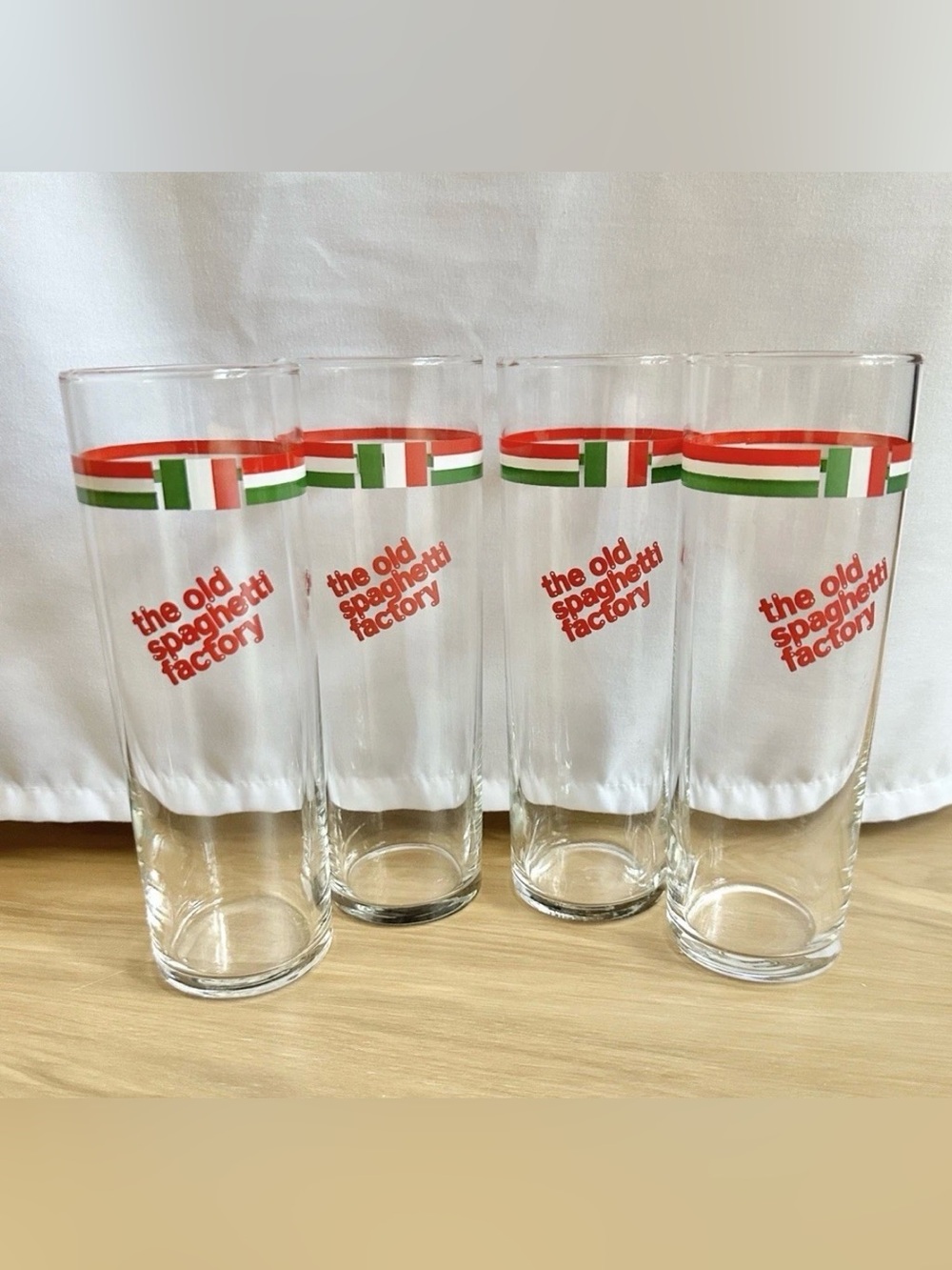 The Old Spaghetti Factory Italian Soda Glasses, 7" x 2-3/8" - 12 oz Set Of 4